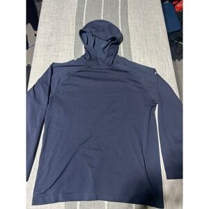 Athletic Works Mens Hooded Long Sleeve Performance Shirt Navy Blue XL